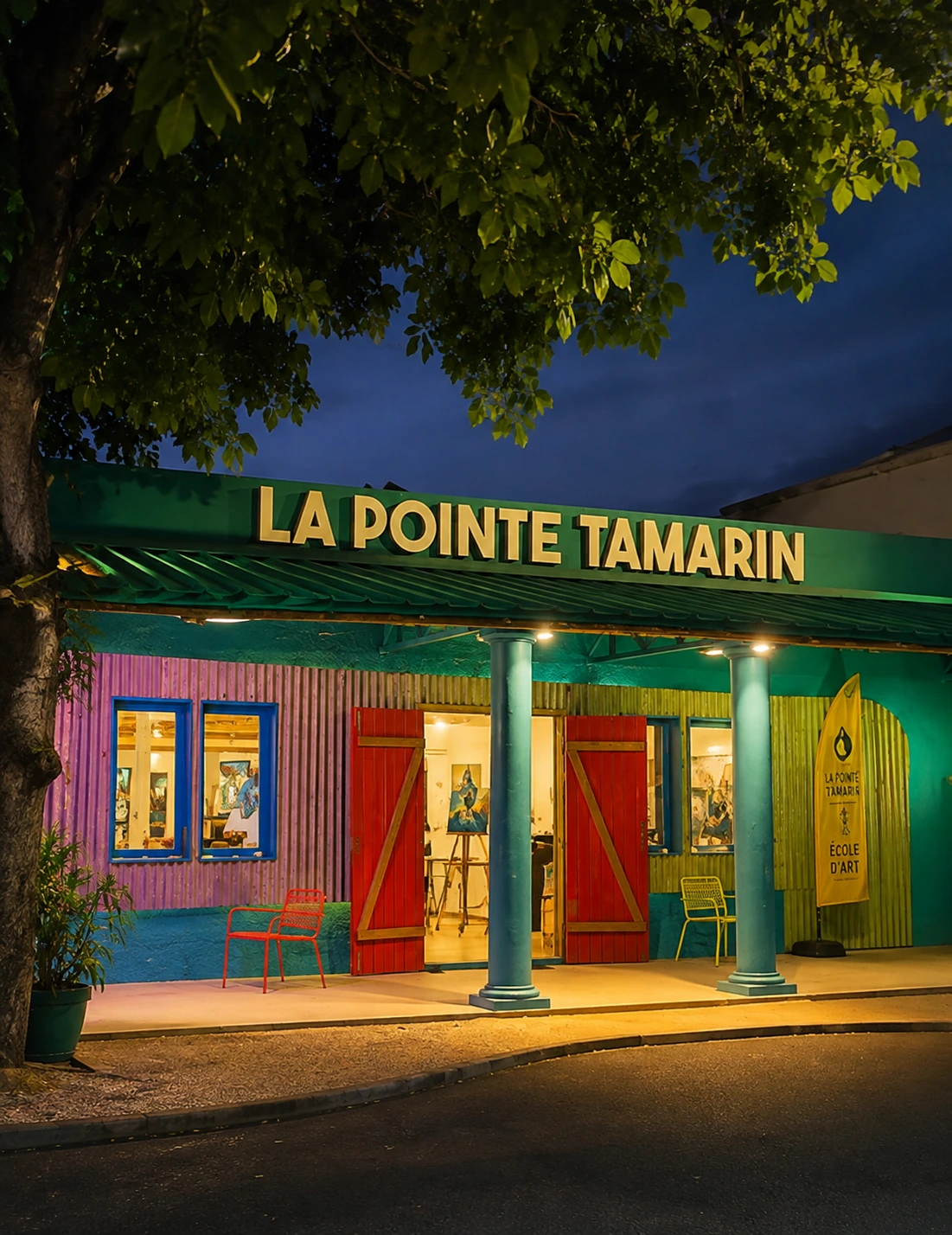 L’École d’Art La Pointe Tamarin, lieu de l’exposition Matières en dialogue